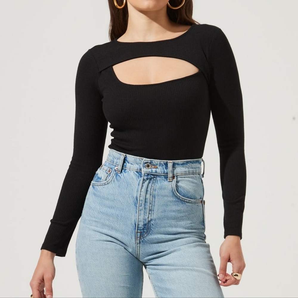 ASTR cutout black bodysuit